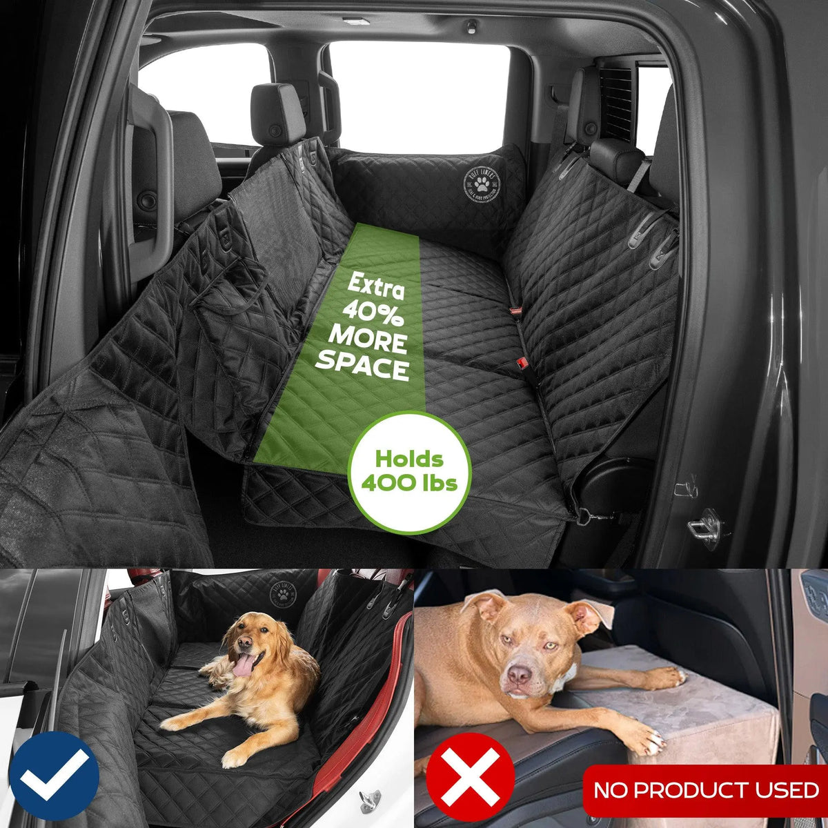 Hard Bottom Backseat Extender for Dogs with Door Protection