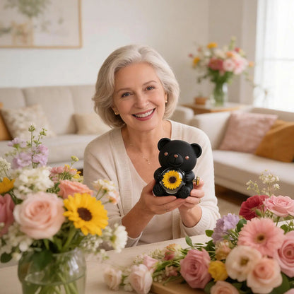 Lucky Sunflower Bear Necklace & Gift Box Set for Her