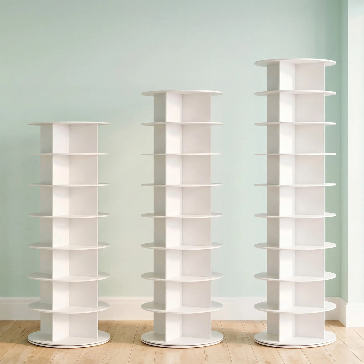 Sweetcrispy S - Rotating Shoe Rack Tower, Spinning Shoe Display Lazy Susan, Revolving 360 Shoe Rack Storage Round Carousel, Vertical Handbag Rotate Shoes Closet Organization