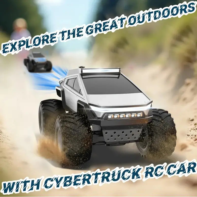RC Toy Car 1:12 Scale – 4WD Monster Truck Style with LED Lights & Music, All-Terrain Off-Road Pickup with 2.4GHz Remote Control Truck , Ideal Christmas Gift for Kids 6 and Up Boys and Girls cyber Metal Shell Off-Road RC Truck Brushless Rc Cars