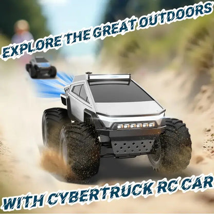 RC Toy Car 1:12 Scale – 4WD Monster Truck Style with LED Lights & Music, All-Terrain Off-Road Pickup with 2.4GHz Remote Control Truck , Ideal Christmas Gift for Kids 6 and Up Boys and Girls cyber Metal Shell Off-Road RC Truck Brushless Rc Cars