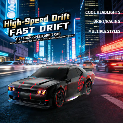 1:24 Full Proportional Throttle Electric RC Racing Car Model - Fast Remote Controlled Toy