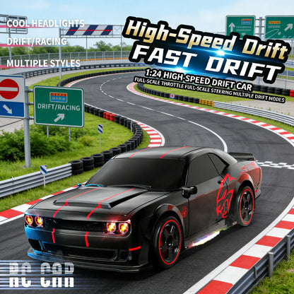 1:24 Full Proportional Throttle Electric RC Racing Car Model - Fast Remote Controlled Toy