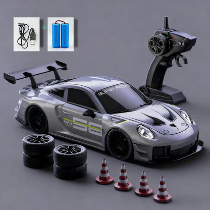 1:24 Full Proportional Throttle Electric RC Racing Car Model - Fast Remote Controlled Toy