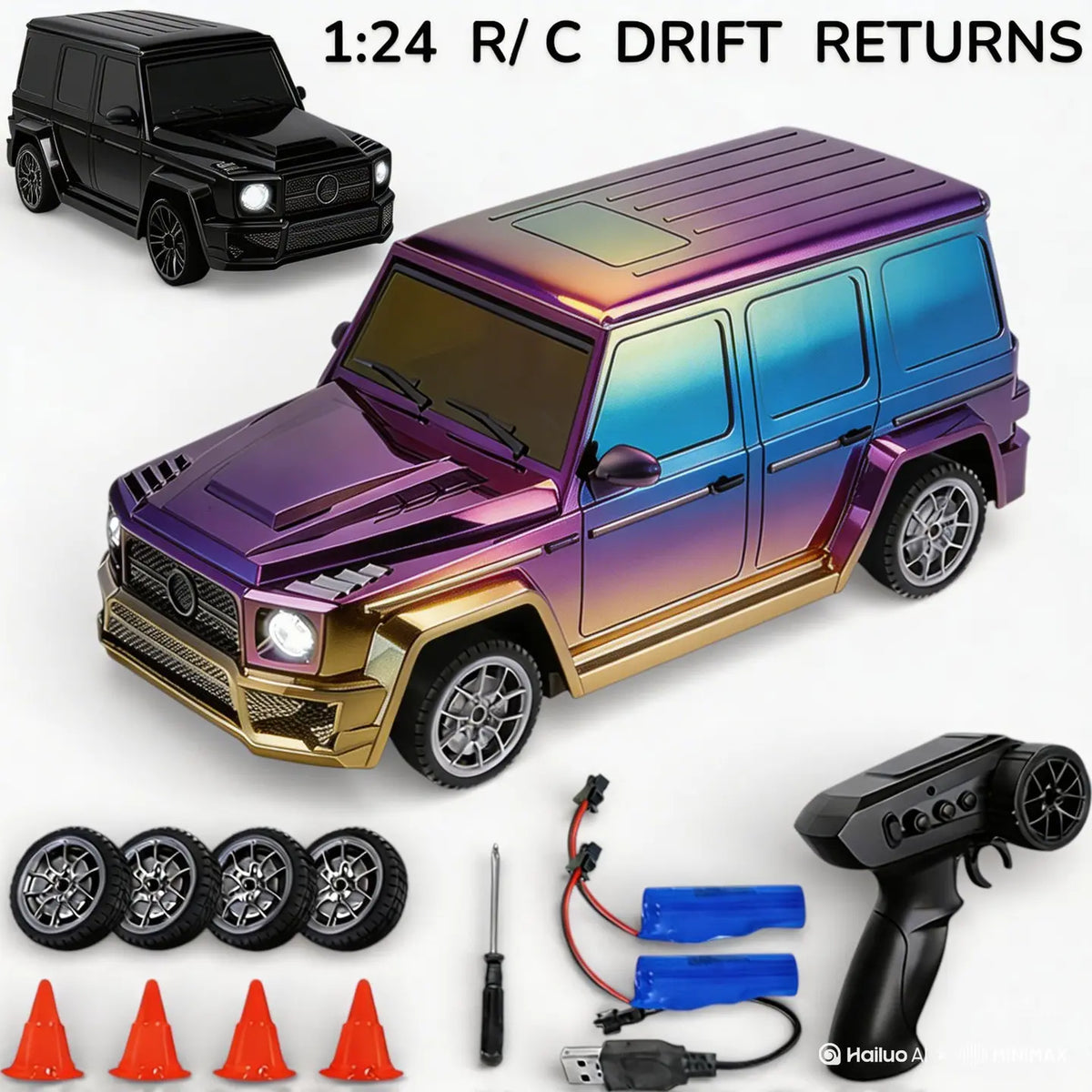 1:24 Full Proportional Throttle Electric RC Racing Car Model - Fast Remote Controlled Toy