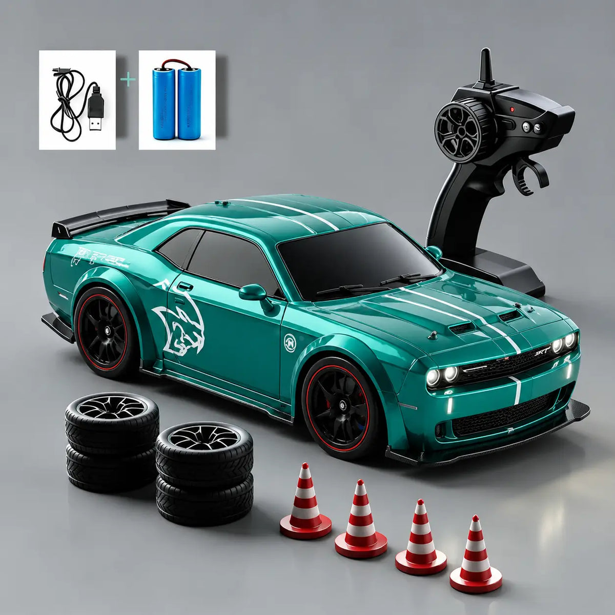 1:24 Full Proportional Throttle Electric RC Racing Car Model - Fast Remote Controlled Toy