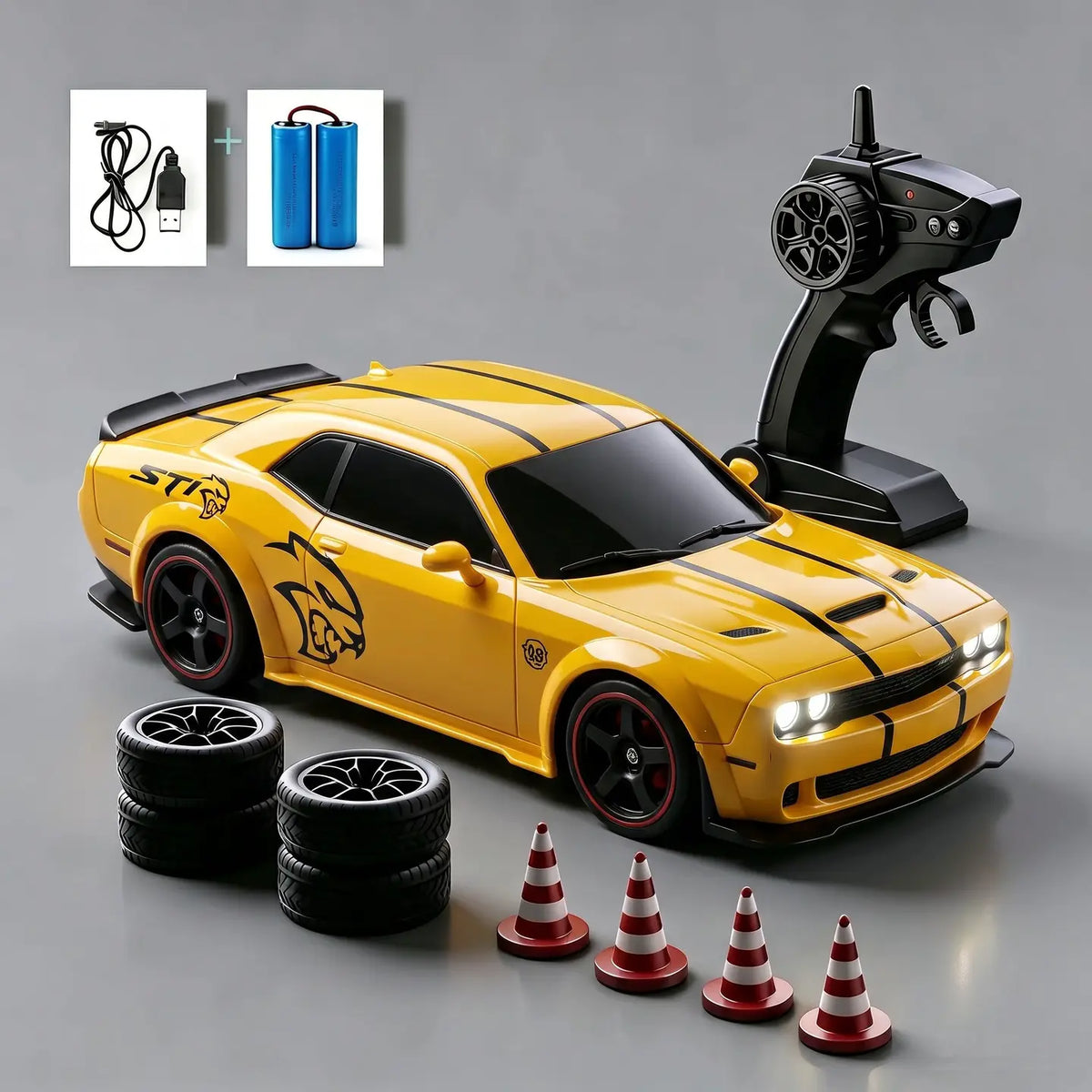 1:24 Full Proportional Throttle Electric RC Racing Car Model - Fast Remote Controlled Toy
