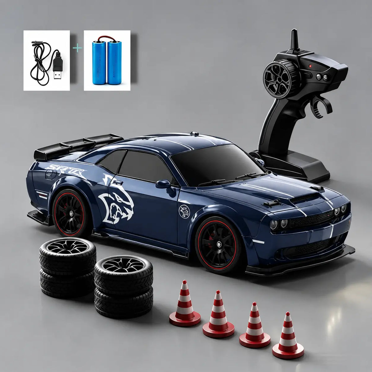1:24 Full Proportional Throttle Electric RC Racing Car Model - Fast Remote Controlled Toy