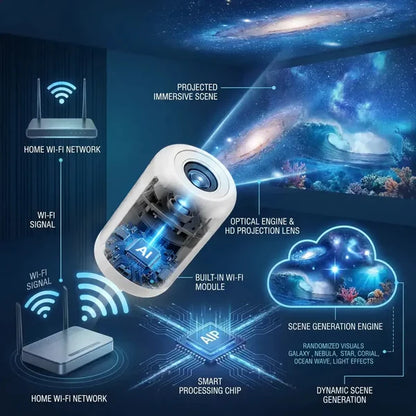 Holographic Night Light Projector